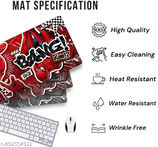Red Pop Art "BANG!" Comic Style Desk Mat (11x23 inch) Desktop Mousepad